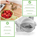 Dual Layer Draining Basket – Multifunctional Vegetable and Fruit Washing Bowl with Strainer for Kitchen Prep and Storage Premium Quality Single Deals™