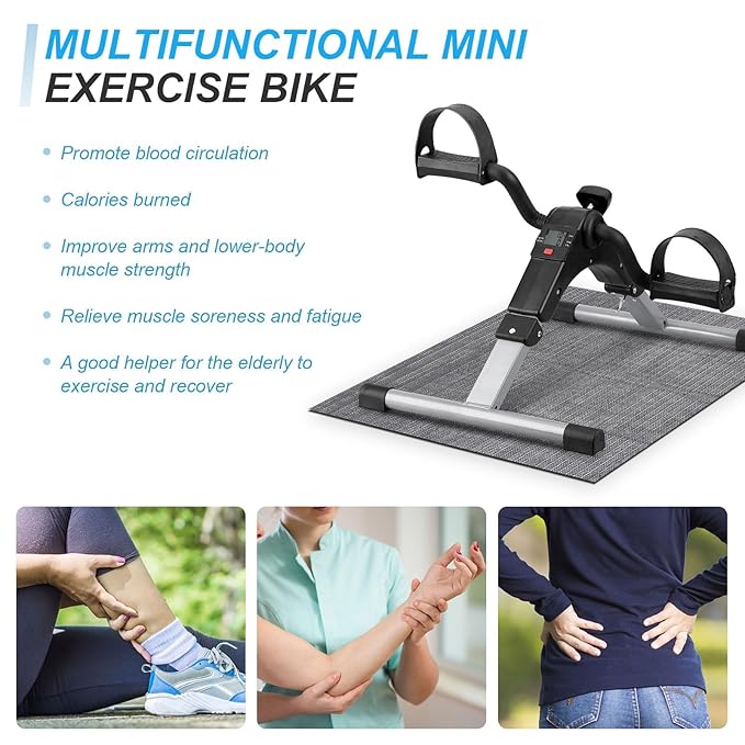 Compact Pedal Exerciser – Portable Mini Stationary Bike for Upper and Lower Body Toning Premium Quality Single Deals™