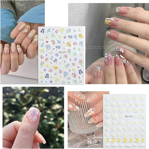 Decorative Floral Nail Art Sticker Sheets – Vibrant Adhesive Decals for Artistic Manicure Styling Premium Quality Single Deals™
