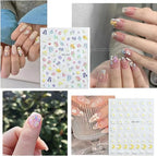 Decorative Floral Nail Art Sticker Sheets – Vibrant Adhesive Decals for Artistic Manicure Styling Premium Quality Single Deals™