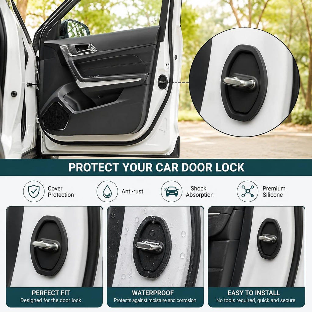 Premium Silicone Car Door Latch Protective Cover – Sophisticated Interior Enhancement