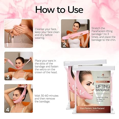 Silicone V-Shape Facial Lifting Mask – Ergonomic Skin Tightening and Contouring Support