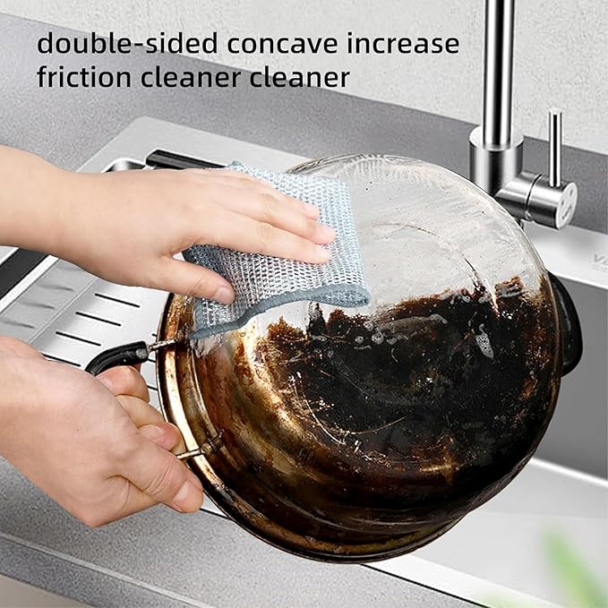 Premium Double-Sided Steel Wire Dish Cloth – Durable, High-Performance Scrubber for Heavy-Duty Cleaning