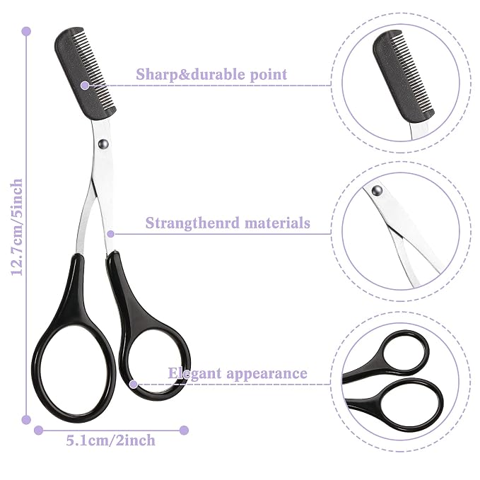 Precision Eyebrow Trimming Scissors with Integrated Comb – Ergonomic Grooming Tool for Sculpted Brows Premium Quality Single Deals™