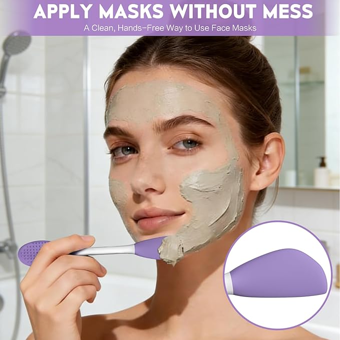 Dual-Ended Silicone Face Mask Brush – Multi-Functional Beauty Tool for Precision Application and Gentle Exfoliation Premium Quality Single Deals™