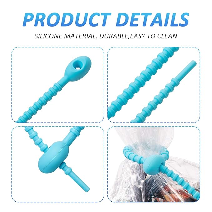 Single Deals™  Reusable Silicone Zip Ties Bag Clip [Premium Quality]  Set Of 5 Pcs