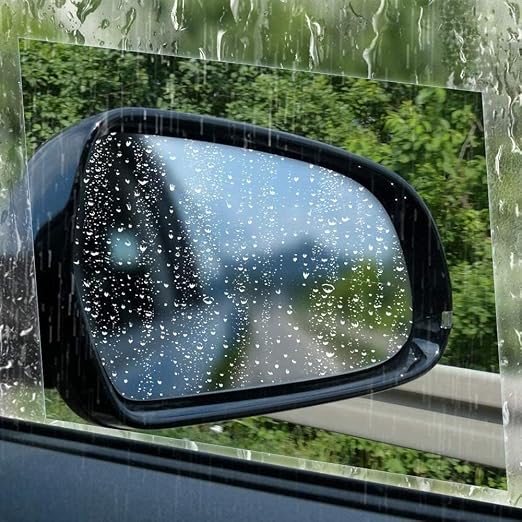 Premium Car Anti-Fog & Rainproof Mirror/Window Film Set – Clear Vision Protective Film for Enhanced Driving Safety (Oval & Square) Premium Quality Single Deals™