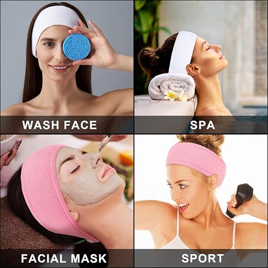 Face Wash Headband (Pink) – Adjustable Soft Microfiber Spa Hairband for Skincare, Makeup Application, and Facial Routines Premium Quality Single Deals™