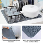 Premium Silicone Dish Drying Mat (40x30 inch) – Large, Heat-Resistant, Anti-Slip Countertop Protector for Efficient Kitchen Organization Premium Quality Single Deals™