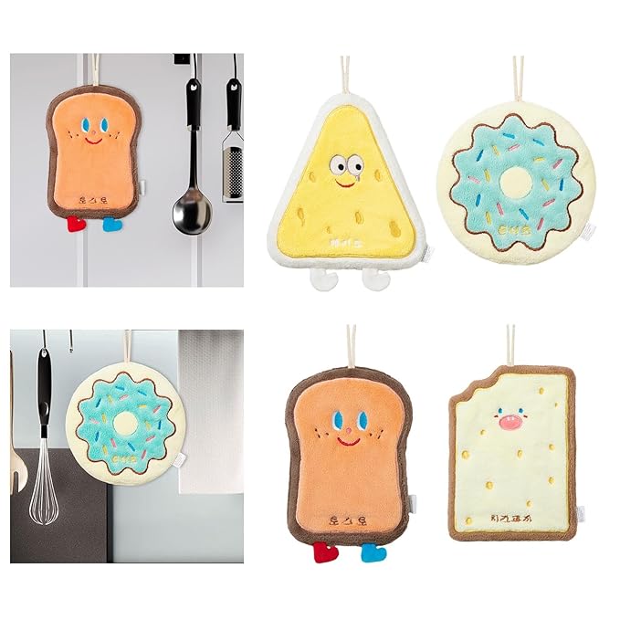 Premium Cute Plush Kitchen Hanging Towel  With Loops  – Whimsical and Functional Home Accessory
