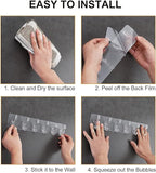 Single Deals™ 6 Pcs Sticker  Transparent Hook Premium Quality