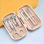 14-Piece Professional Pink Manicure Set - Complete Stainless Steel Grooming Kit in Elegant Travel Case for Comprehensive Nail and Beauty Care Premium Quality Single Deals™