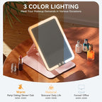 Premium Portable Lighted Travel Makeup Mirror – Compact, Foldable Vanity Mirror with Integrated LED Illumination