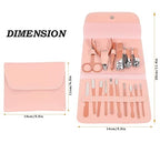 16-Piece Professional Pink Manicure Set - Complete Stainless Steel Grooming Kit in Premium Leather-Style Foldable Case for Comprehensive Nail and Personal Care Premium Quality Single Deals™