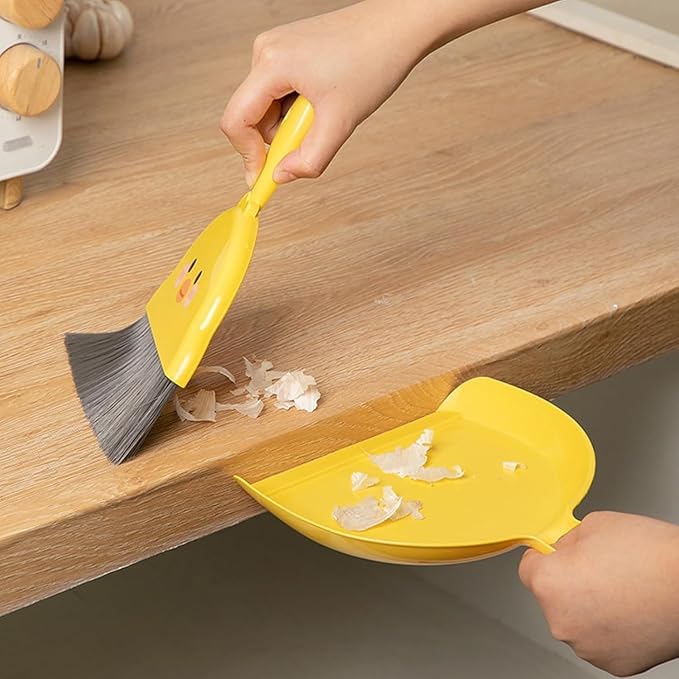 Premium Mini Dustpan and Broom Set – Whimsical, Compact Cleaning Solution for Desktop and Small Spaces