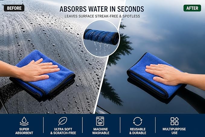 Premium 40x40cm Microfiber Towel [75 GRM] – Highly Absorbent and Durable Cloth for Versatile Use