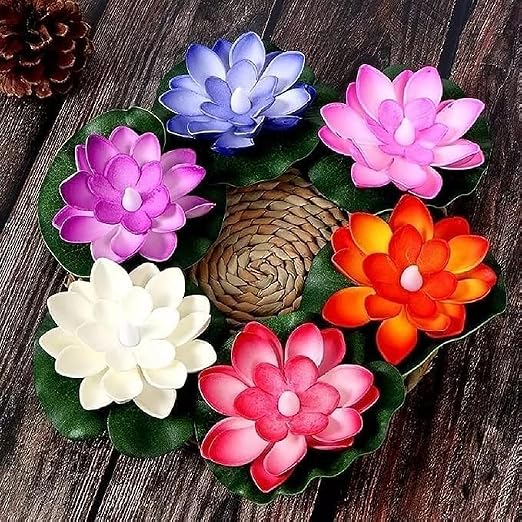 Floral Smokeless Floating Candles – Decorative, Vibrant Lotus-Style Accents for Serene Home Ambiance Premium Quality Single Deals™