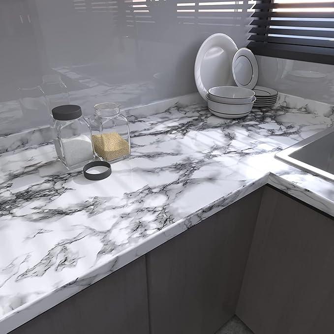 Decorative Self-Adhesive Waterproof Kitchen Wall Sticker – Premium Marble Finish, 60x200cm