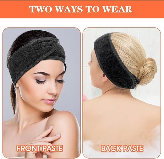 Face Wash Headband (Black) – Adjustable Soft Microfiber Spa Hairband for Skincare, Makeup Application, and Facial Routines Premium Quality Single Deals™ (Copy) (Copy)