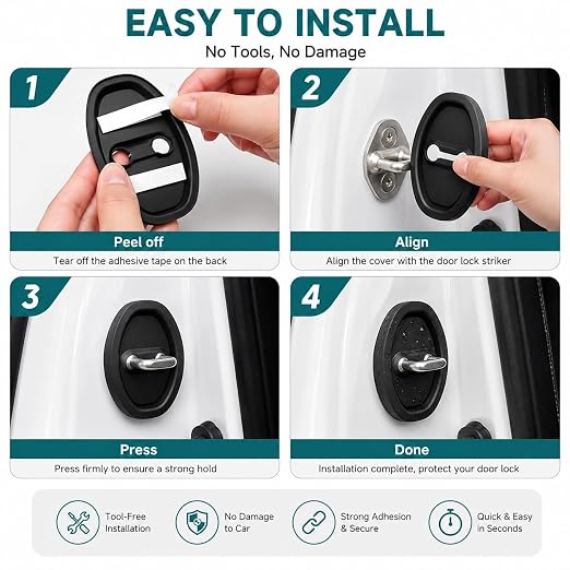 Premium Silicone Car Door Latch Protective Cover – Sophisticated Interior Enhancement