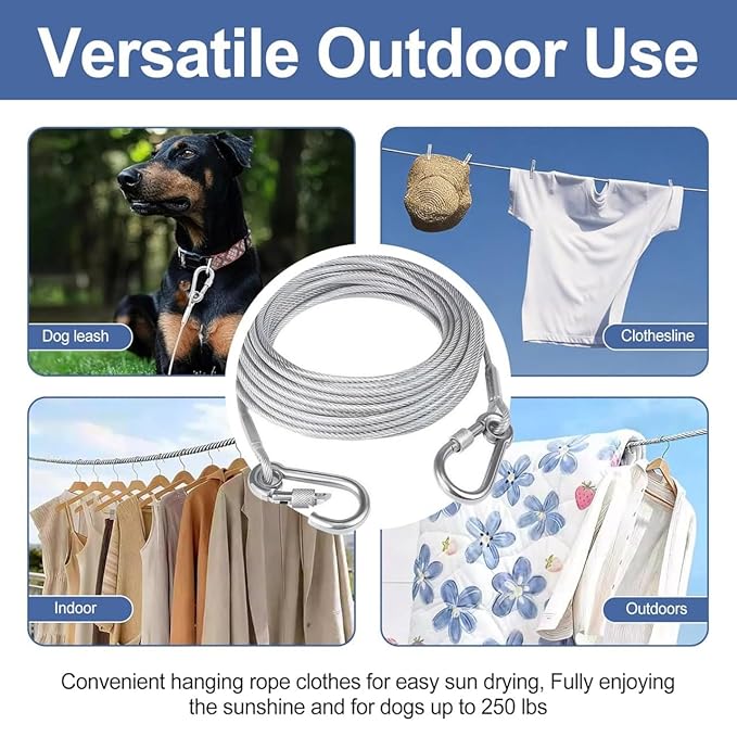 Single Deals™ 10 Meter Heavy Duty Clothes Drying Rope With Hooks - Premium Quality