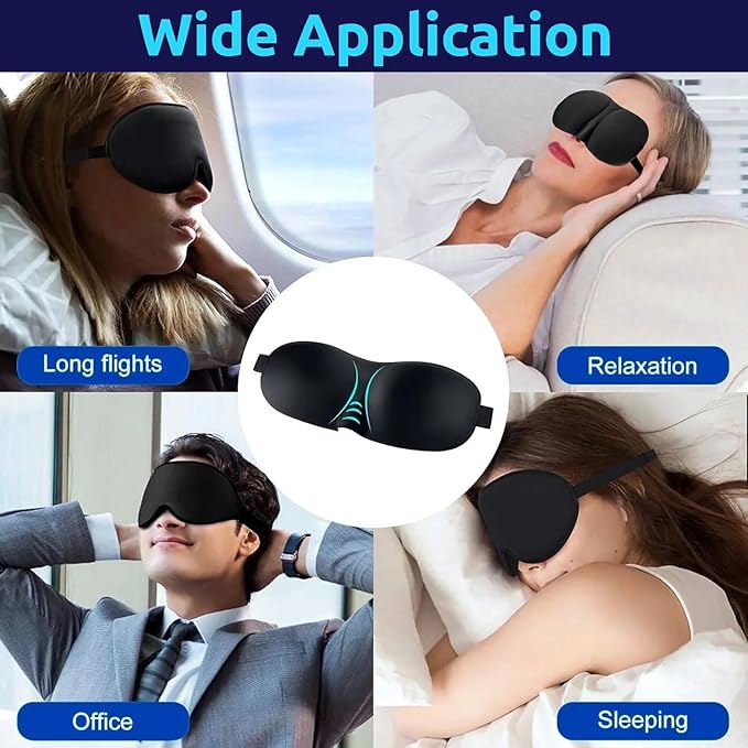Contoured 3D Sleep Eye Mask – Ergonomic Blackout Aid for Travel and Rest