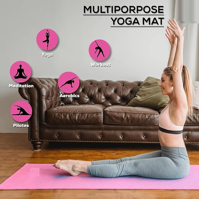 4mm Essential Yoga Mat – Lightweight, Non-Slip Fitness Surface for Daily Exercise and Stretching Premium Quality Single Deals™