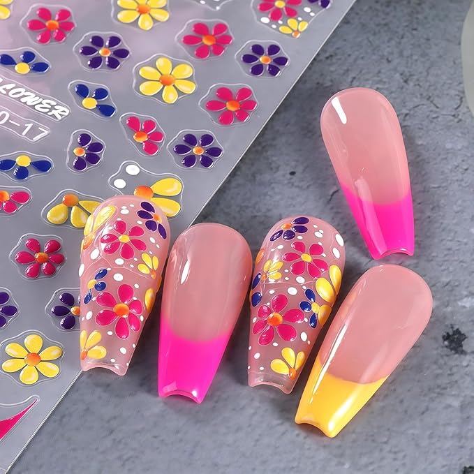 Decorative Floral Nail Art Sticker Sheets – Vibrant Adhesive Decals for Artistic Manicure Styling Premium Quality Single Deals™