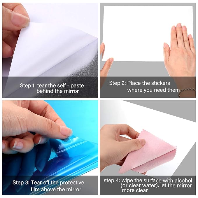 Premium Adhesive Flexible Plastic Mirror – 30x20cm Lightweight DIY Wall Decor and Vanity Solution
