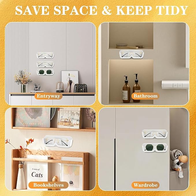 Single Deals™ 4 Pcs Wall-Mounted Sunglasses Organizer - Premium Quality