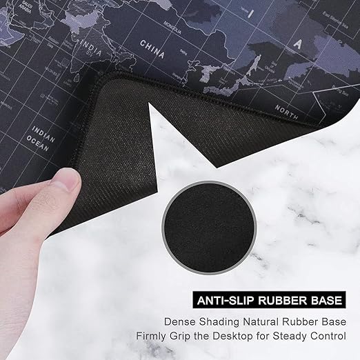 Large World Map Desk Mat – Extended Mouse Pad for Enhanced Desktop Organization and Aesthetic Appeal Premium Quality Single Deals™