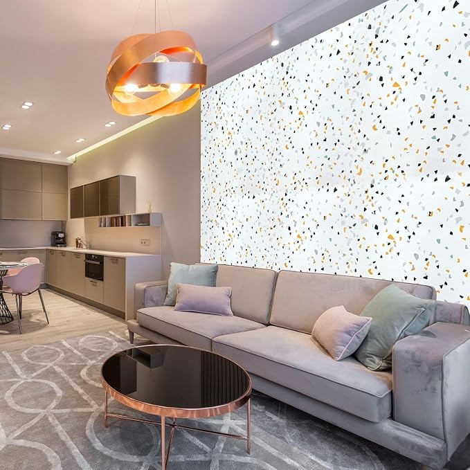 Decorative Self-Adhesive Waterproof Kitchen Wall Sticker – Modern Terrazzo Pattern, 60x200cm