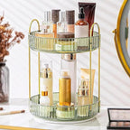 2-Layer 360° Rotating Makeup Organizer – Premium Luxury Cosmetic Storage Shelf for Efficient Vanity Organization Premium Quality Single Deals™