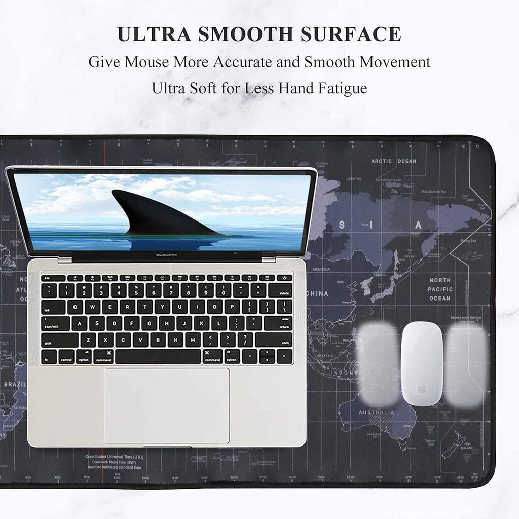 Large World Map Desk Mat – Extended Mouse Pad for Enhanced Desktop Organization and Aesthetic Appeal Premium Quality Single Deals™