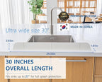 30 Cm Kitchen Sink Splash Guard, Silicone Faucet Splash Guard Mat for Kitchen Counter, Ultra-Wide Sink Water Splash Guard, BPA Free, No Suction Cups, Anti-Slip Sink Water Barrier Protector