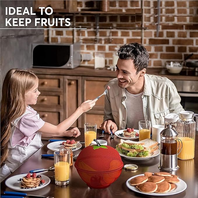 Apple-Shaped Fruit Basket – Decorative Metal Mesh Storage Container for Kitchen Countertop and Fresh Produce Display Premium Quality Single Deals™