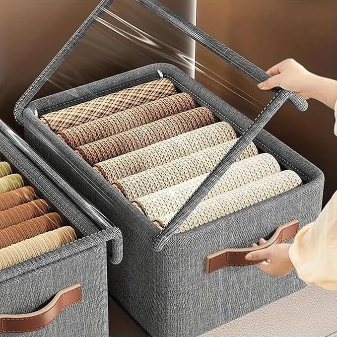 Single Deals™ Folding Storage Box With Lid - Premium Quality