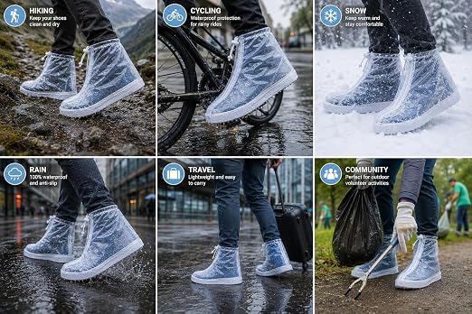 Waterproof Non-Slip Shoe Covers – Reusable Protective Rain Boots for Men and Women, Available in Large Sizes Premium Quality Single Deals™