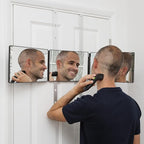 Premium 3-Way Self-Cut Mirror – Ergonomic Tri-Fold Design for Precision Grooming