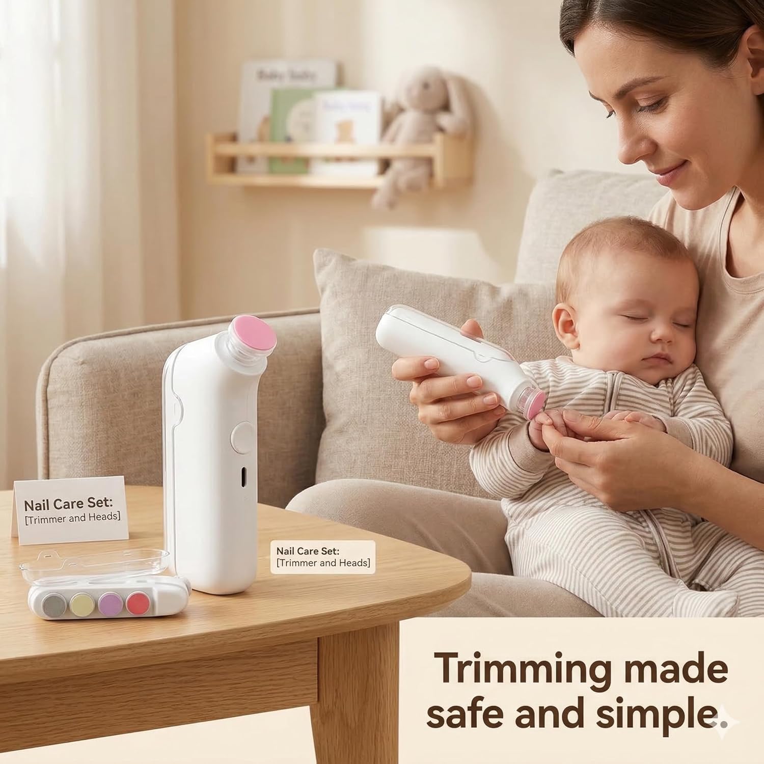 Electric Baby Nail Trimmer - Safe & Silent Infant Nail File with Gentle Grinding Heads for Newborns and Toddlers Premium Quality Single Deals™