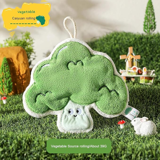 Premium Vegetable-Themed Hanging Hand Towel – Absorbent, Decorative Kitchen Accessory
