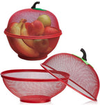Apple-Shaped Fruit Basket – Decorative Metal Mesh Storage Container for Kitchen Countertop and Fresh Produce Display Premium Quality Single Deals™