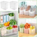 Fridge Side Door Storage Box (6 pcs) – Hanging Refrigerator Organizer Bins for Produce, Condiments, and Kitchen Organization Premium Quality Single Deals™