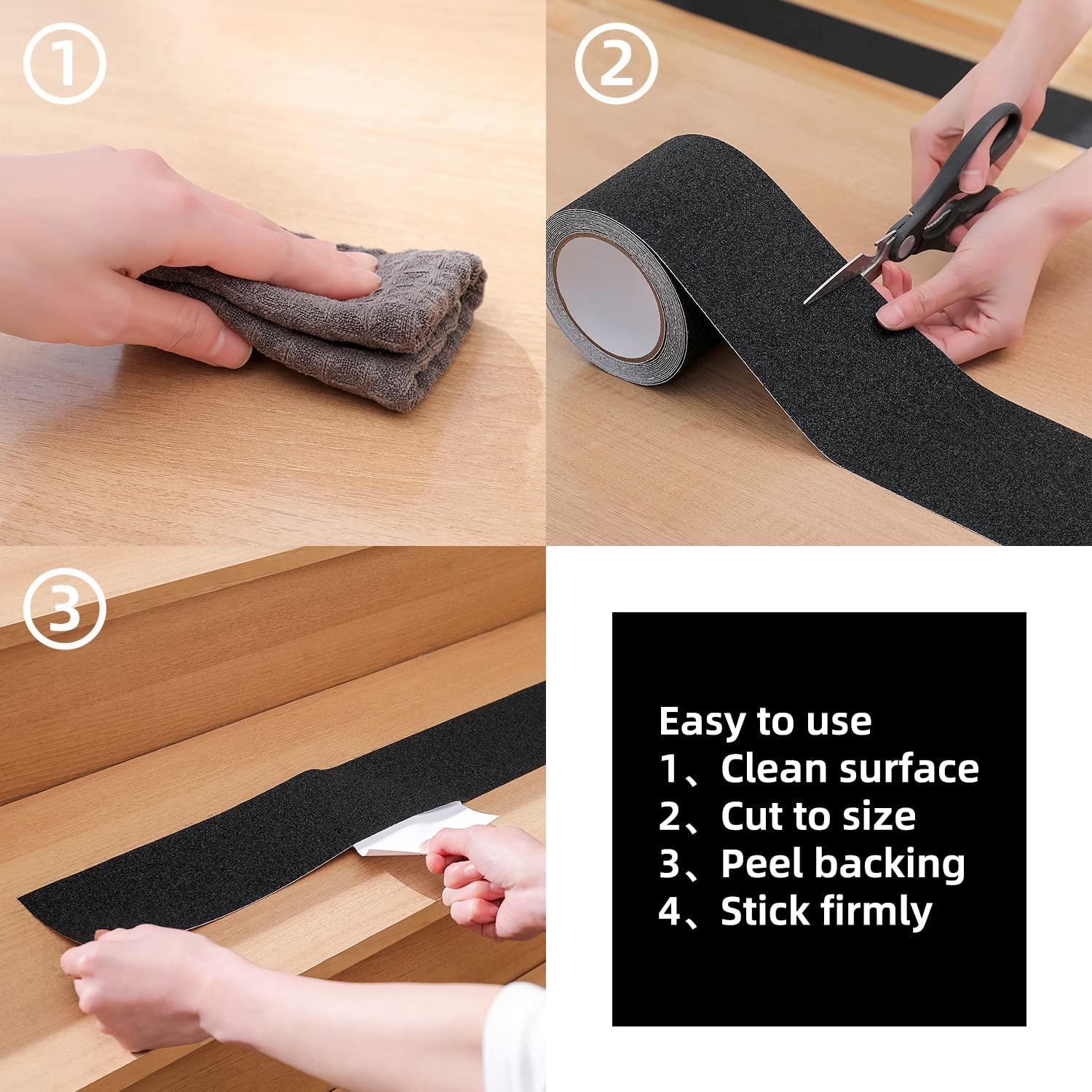 Single Deals™ Anti-slip Grip Tape Black  Dimensions: 5 cm x 5 m
