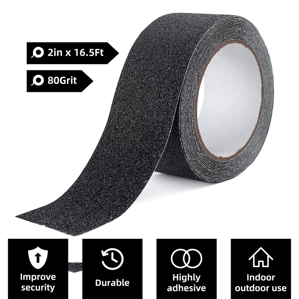 Single Deals™ Anti-slip Grip Tape Black  Dimensions: 5 cm x 5 m