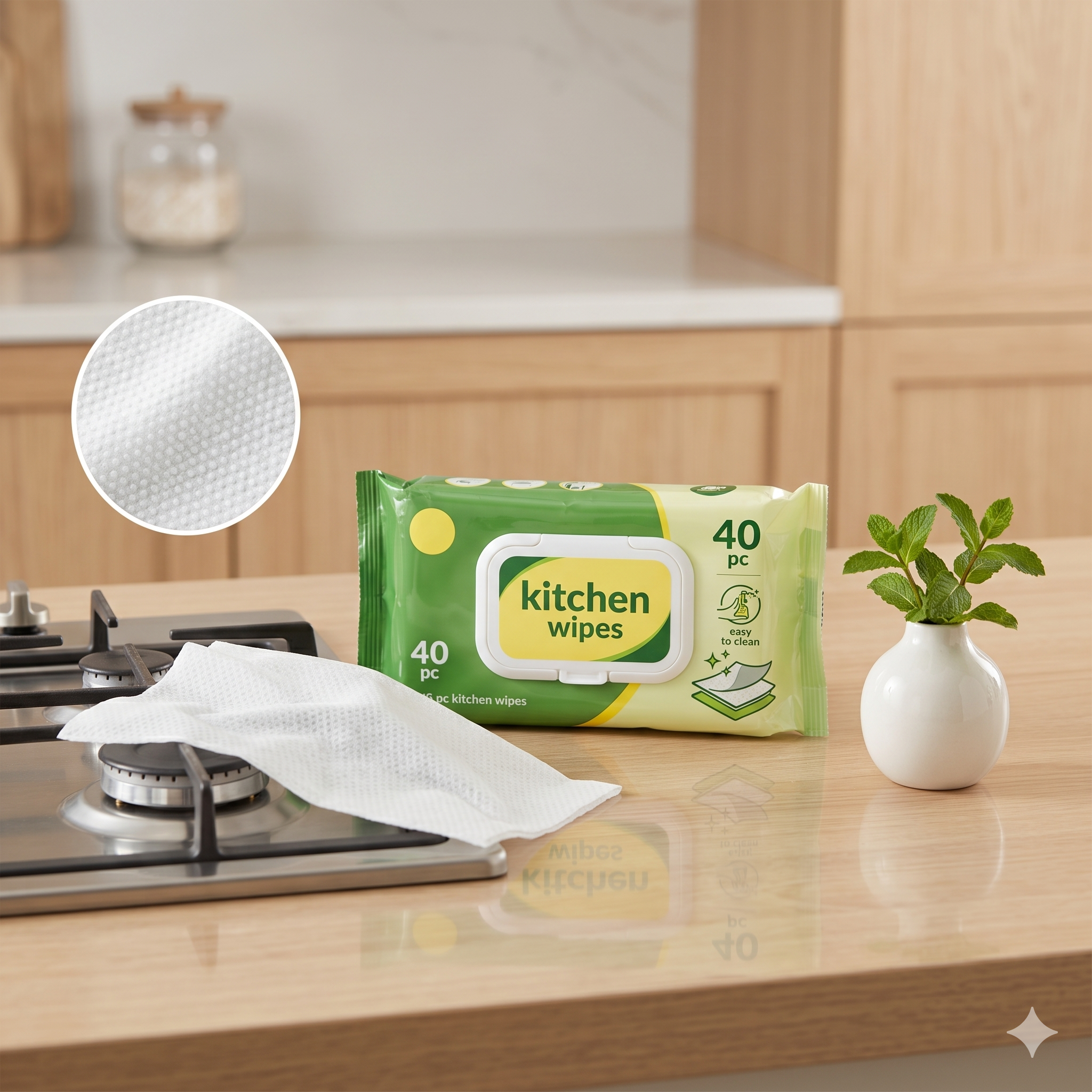 SINGLE DEALS® EliteCare Micro-Bead Degreasing Kitchen Wipes (Pack of 40) — Premium Quality
