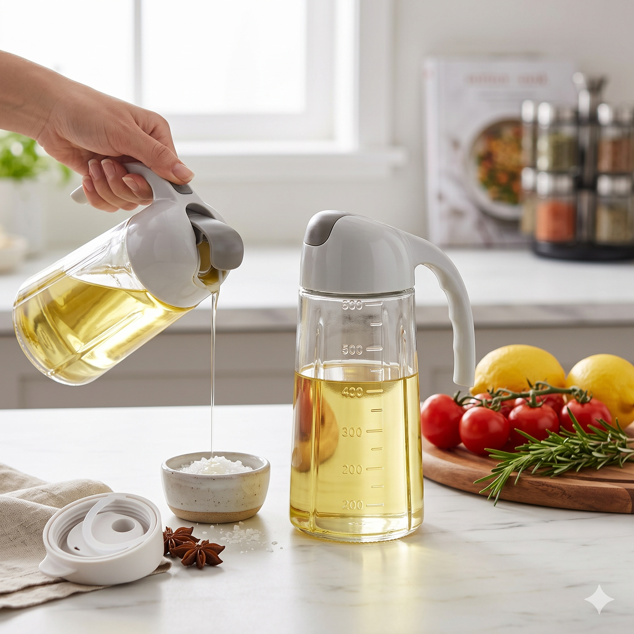 Single Deals™ 630ml Premium Automatic Open & Close Culinary Oil Pot™ [Premium Quality]