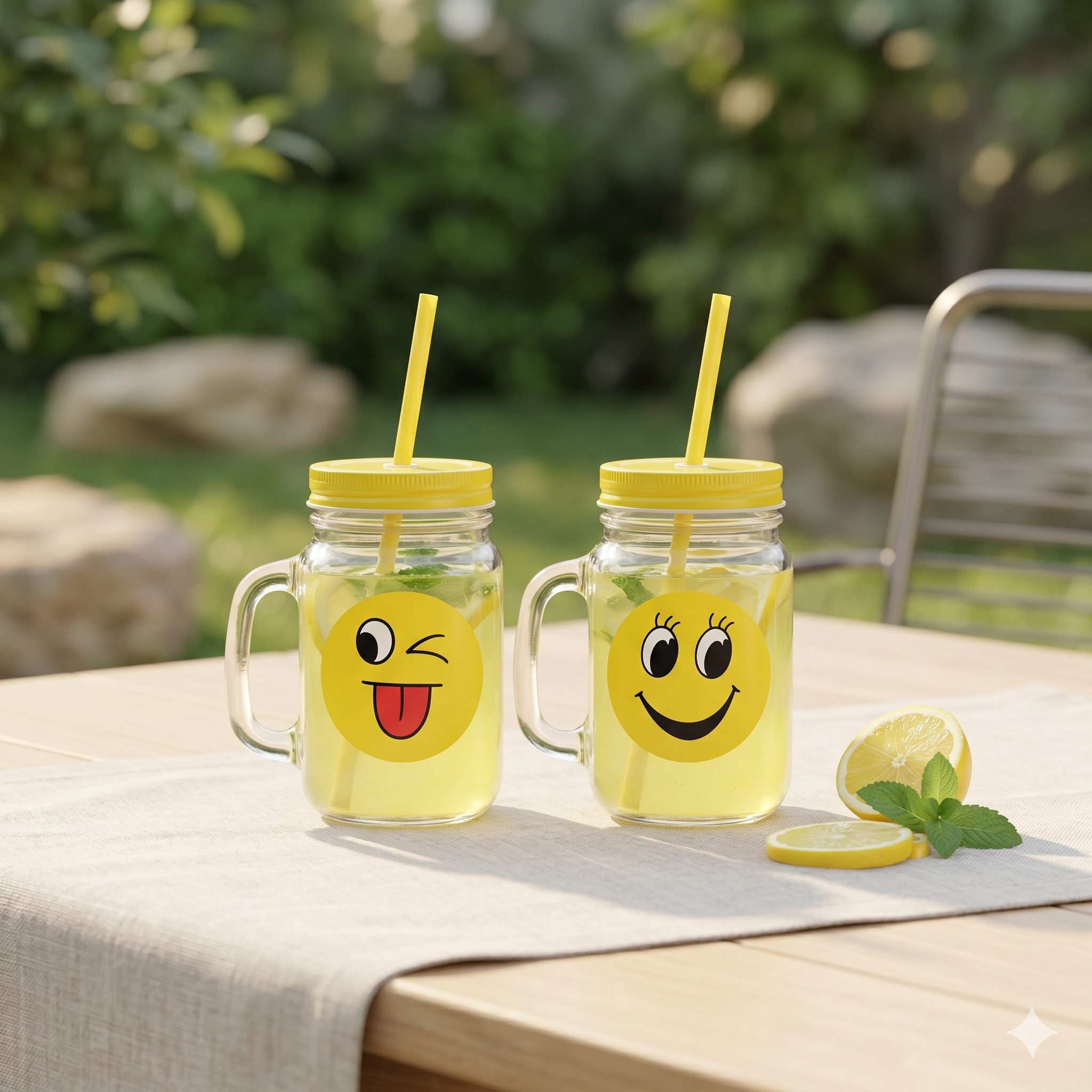 JoySip™ Mason Jar Smiley Emoji Cup – Premium Quality