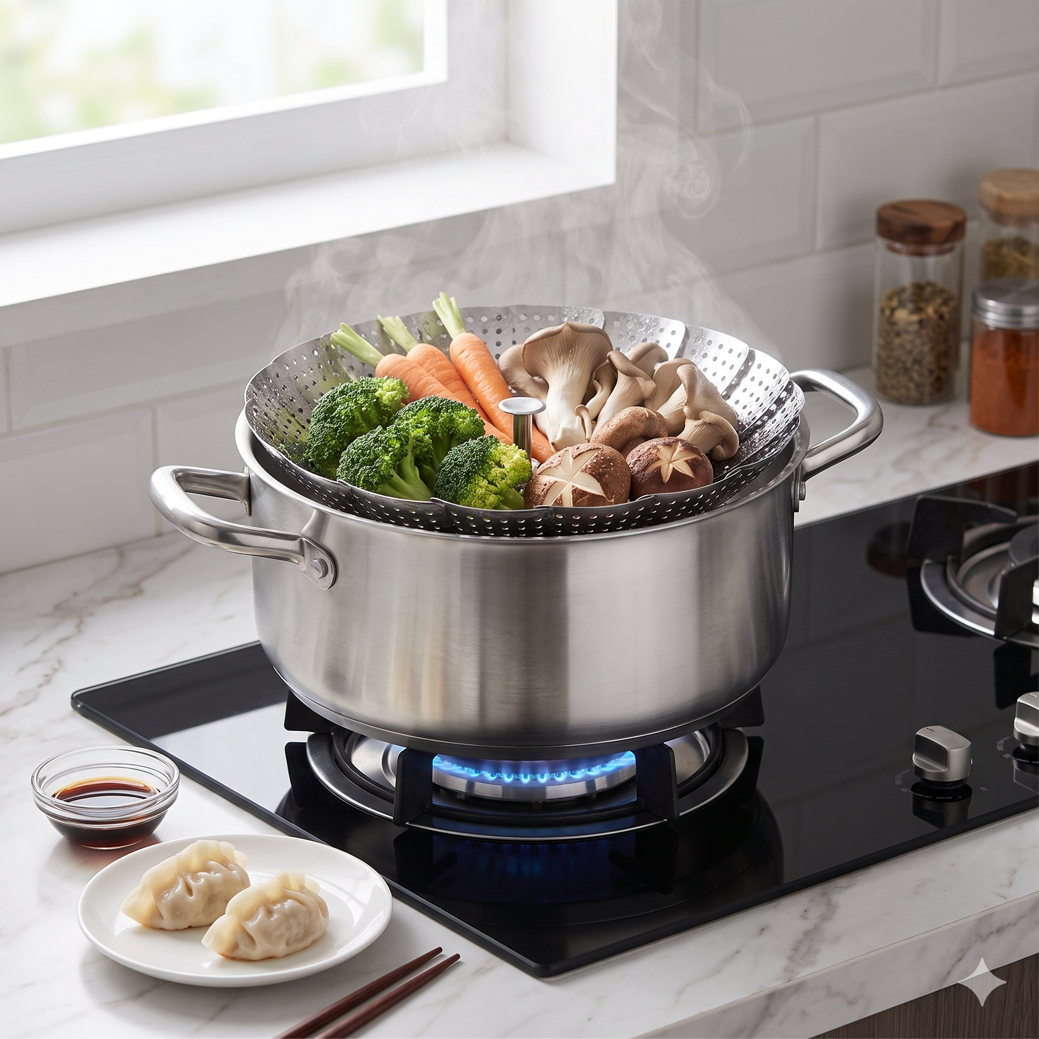 Single Deals™ Professional Stainless Steel Folding Steamer™ [Premium Quality]