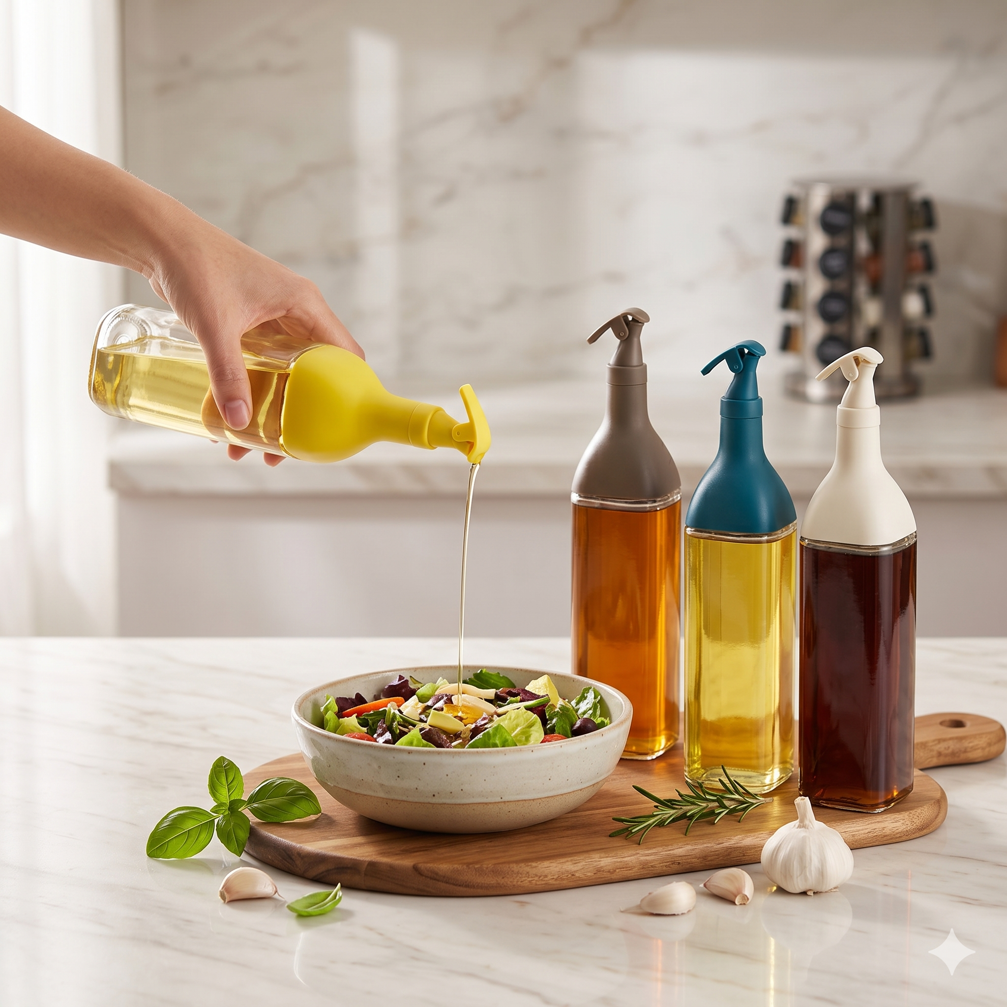 SINGLE DEALS™ Premium 500ml dust proof Glass Culinary Oil Bottle Collection™ [Premium Quality]